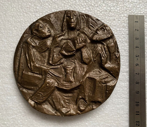Bronze relief plakette - plakette., bild